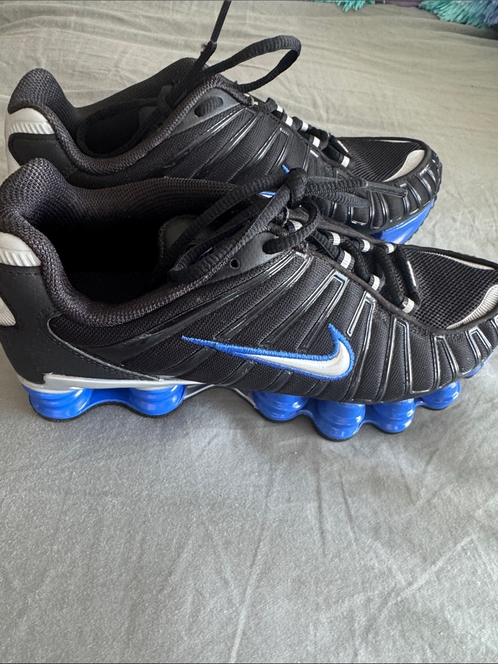 Nike Black Sneakers with Blue Accents and Cushioning Pods - Picture 8 of 8